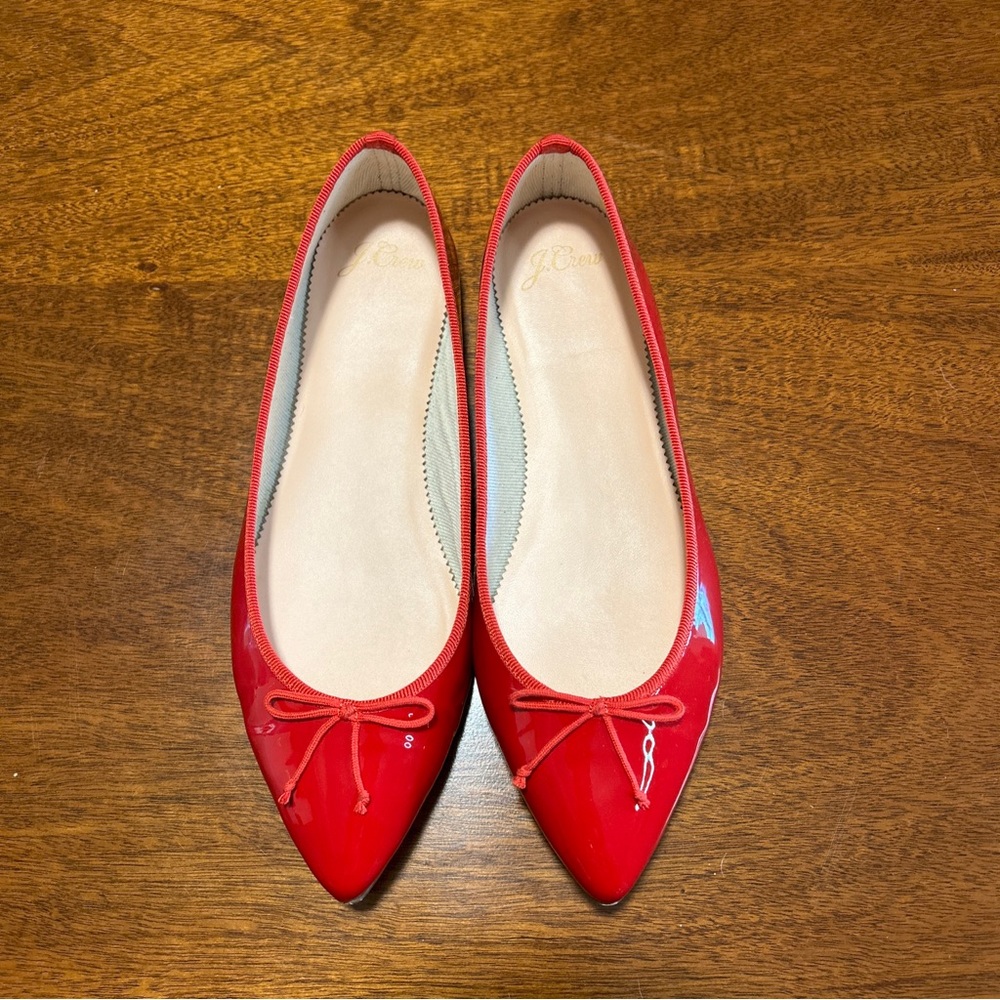 J. Crew Gemma Ballet Flats Patent Leather Red Size 7.5